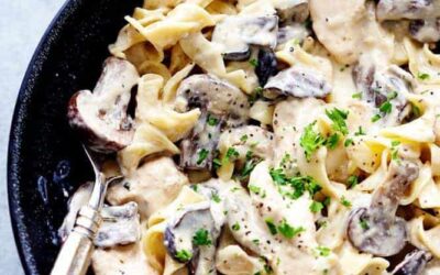 Slow Cooker Chicken and Mushroom Stroganoff