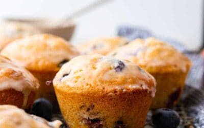 Blueberry Muffins with a Sugared Glaze