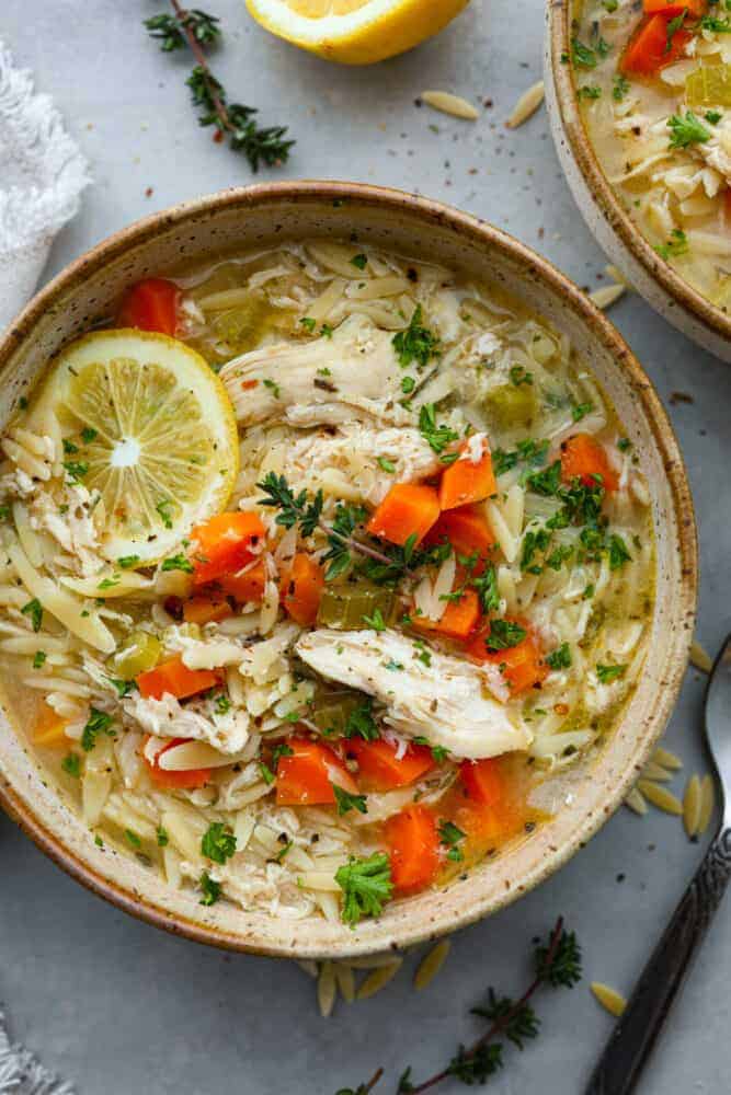 Lemon Chicken Orzo Soup