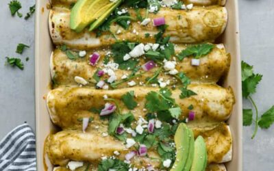 Chicken Enchiladas with Avocado Cream Sauce