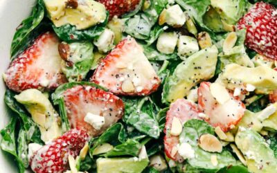 Strawberry Avocado Spinach Salad with Creamy Poppyseed Dressing
